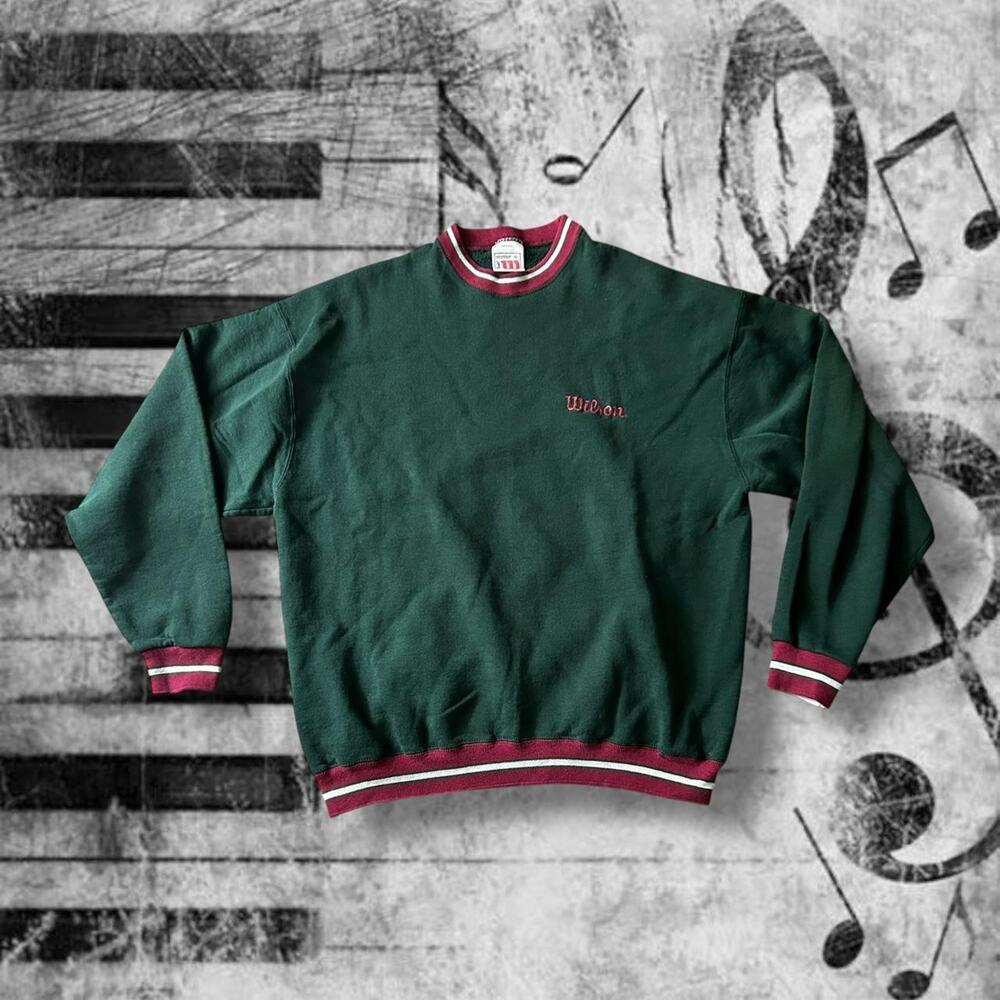 WILSON Forest green oversized crewneck